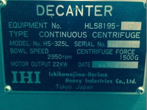 Centrifuga Dekanter Model Hs 325l 3